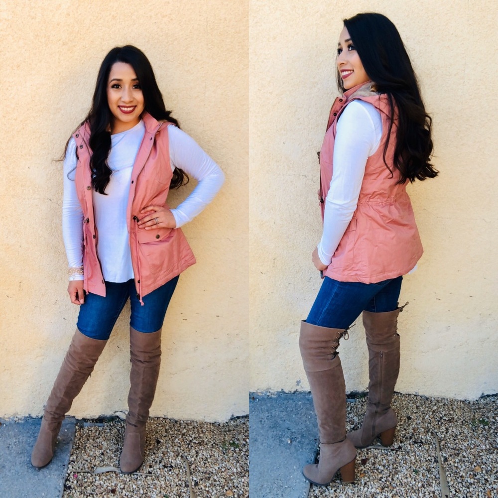 NEW !! Faux fur fleece lined vest